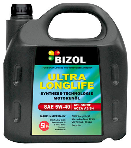 Моторное масло Bizol Ultra Longlife 5W-40 4л